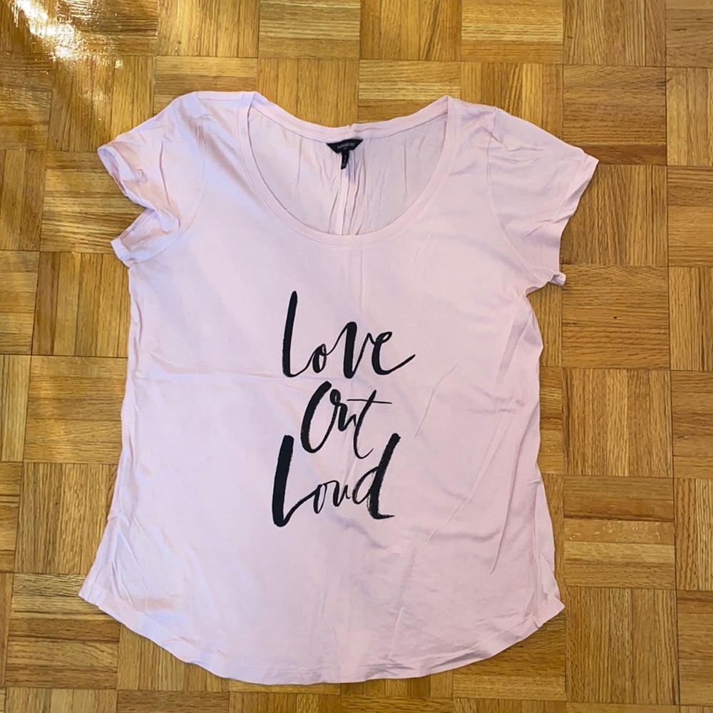 Pink “love out loud” Banana Republic tee shirt